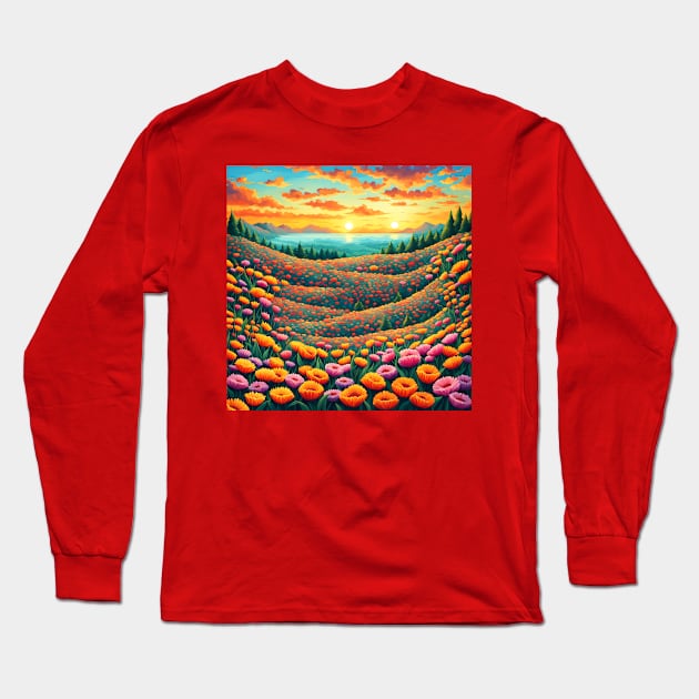 Field of flowers Long Sleeve T-Shirt by Sobalvarro